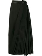 Prada Pleated Wrap Skirt - Black