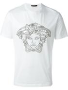 Versace Embroidered Medusa T-shirt, Men's, Size: S, White, Cotton