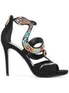 Roberto Cavalli Snake Embellished Sandals - Black
