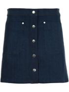 Rag & Bone Patch Pocket Denim Skirt, Women's, Size: 8, Blue, Cotton/polyurethane