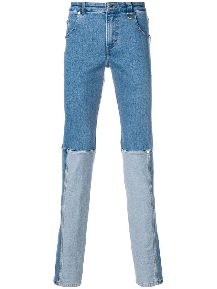 Icosae Panelled Slim-fit Jeans - Blue