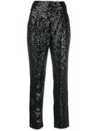 In The Mood For Love Jennifer Sequin Embellished Trousers - Black