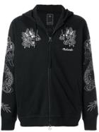 Maharishi Dragon-embroidered Zip-up Hoodie - Black