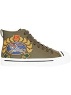 Burberry Embroidered Archive Logo High-top Sneakers - Green
