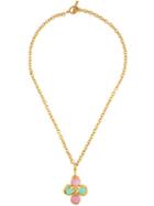 Chanel Vintage Gripoix Clover Necklace, Women's, Metallic