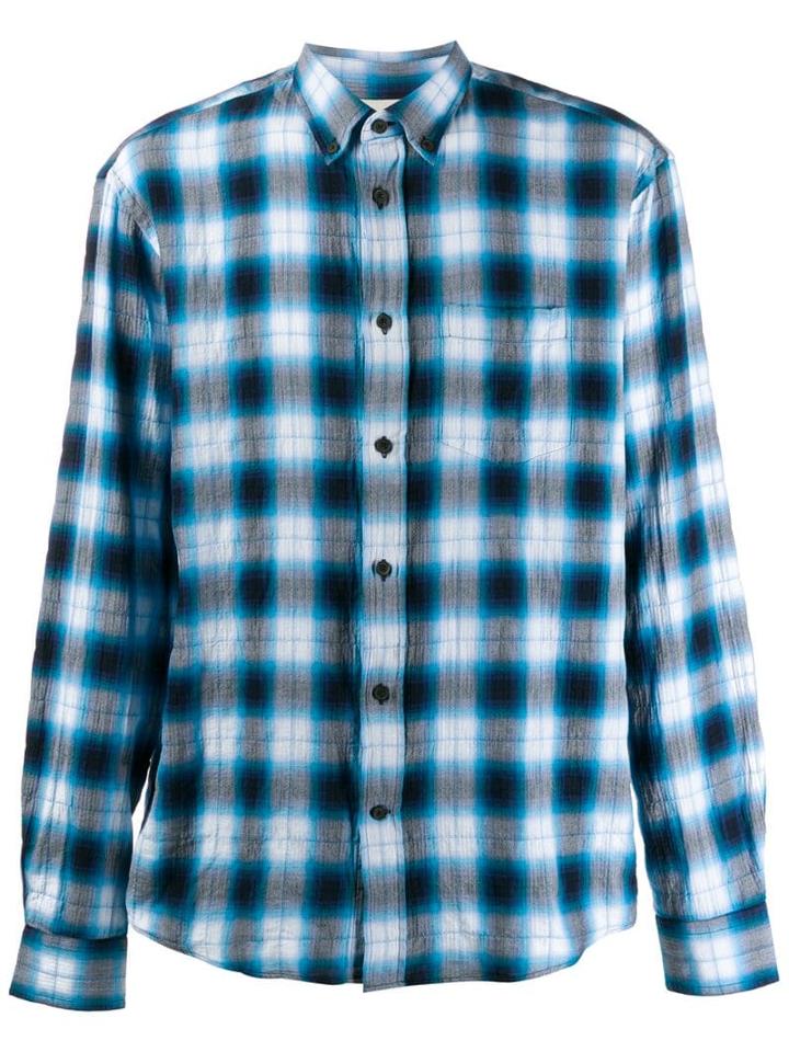 Acne Studios Shadow Check Print Shirt - Blue