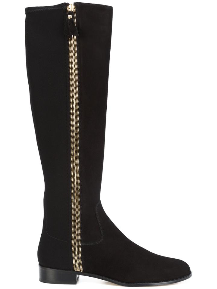 Stuart Weitzman Zipped Down Boots - Black