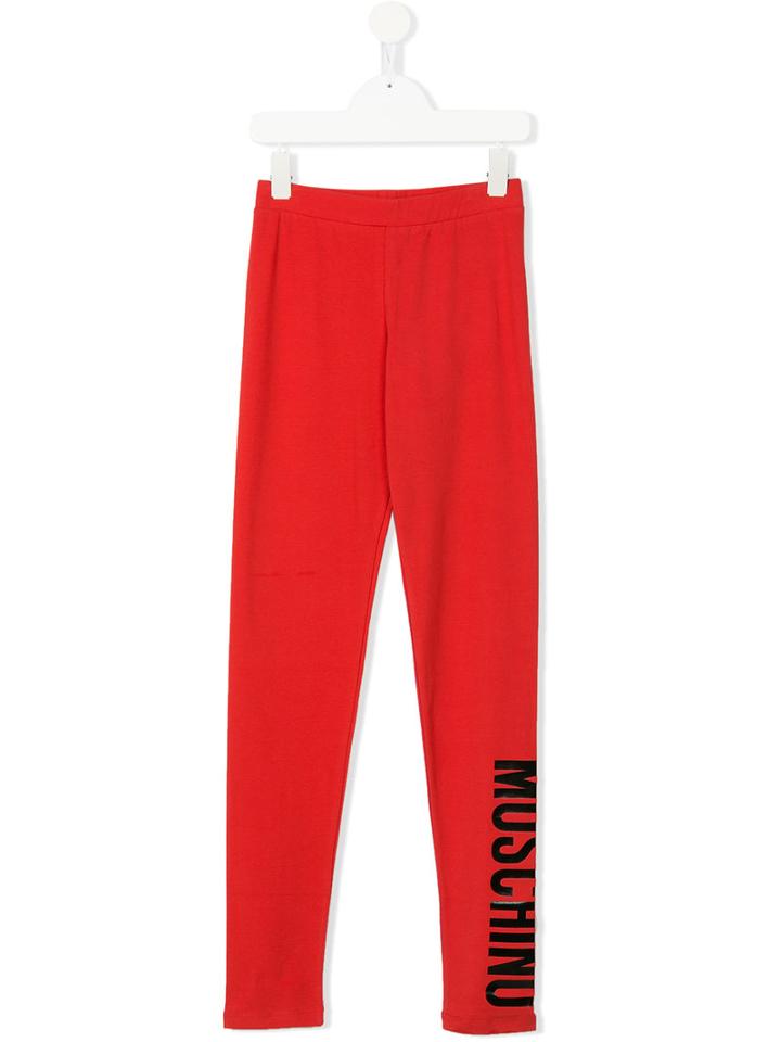 Moschino Kids - Logo Leggings - Kids - Cotton/spandex/elastane - 14 Yrs, Red