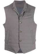Eleventy Fitted Padded Gilet - Grey