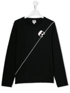 Karl Lagerfeld Kids Teen Karl Diagonal Striped Sweatshirt - Black
