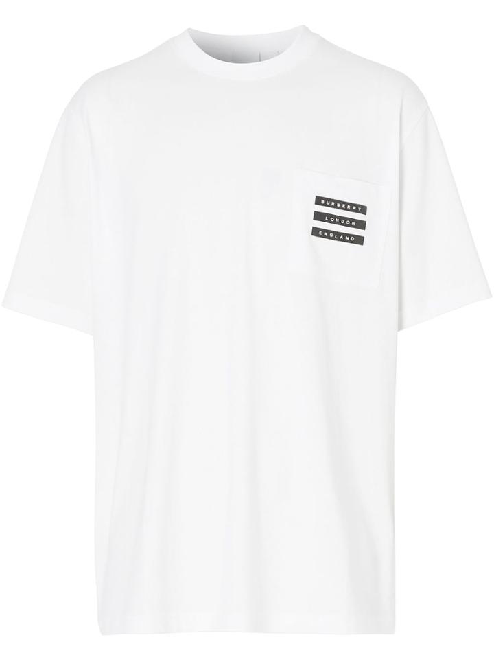 Burberry Tape Print T-shirt - White