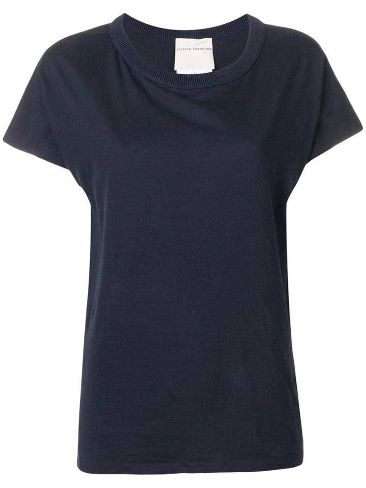 Stephan Schneider Ribbed Round Neck T-shirt - Blue