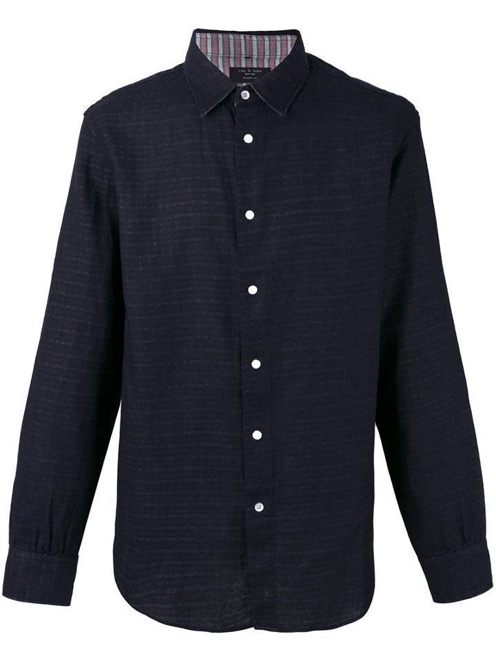 Rag & Bone - Horizontal Striped Shirt - Men - Cotton - S, Blue, Cotton