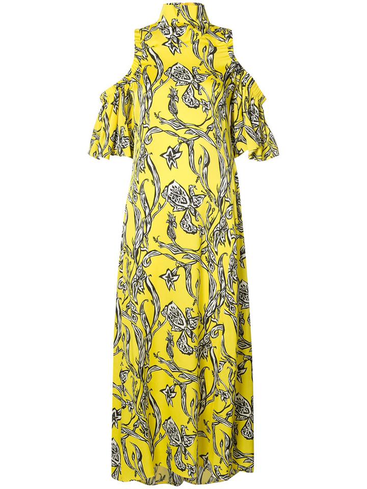 Ellery Cold Shoulder Dress, Women's, Size: 10, Yellow/orange, Silk/spandex/elastane