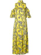 Ellery Cold Shoulder Dress, Women's, Size: 10, Yellow/orange, Silk/spandex/elastane