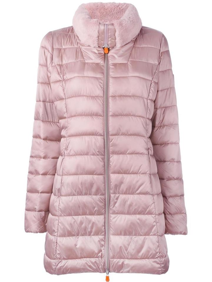 Save The Duck Padded Round Neck Coat, Women's, Size: 4, Pink/purple, Nylon/polyester