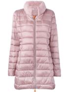 Save The Duck Padded Round Neck Coat, Women's, Size: 4, Pink/purple, Nylon/polyester