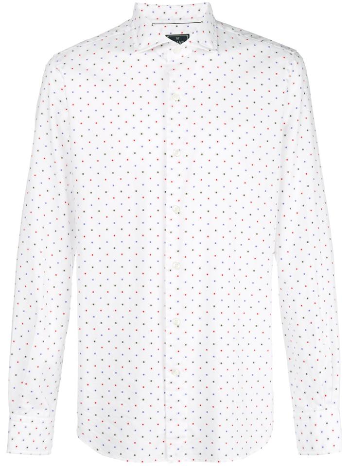 Orian Dot Print Button Down Shirt - White