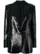 Tagliatore Sequin Embellished Blazer, Women's, Size: 42, Black, Viscose/spandex/elastane/cupro