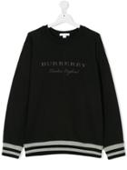 Burberry Kids Logo Embroidered Sweatshirt - Black