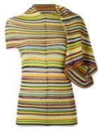 Junya Watanabe Comme Des Garçons Striped Drape Sleeve T-shirt -