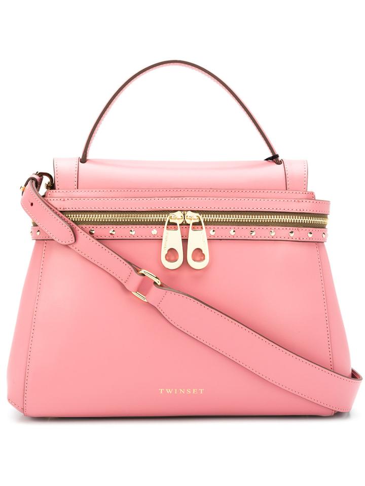 Twin-set Studded Shoulder Bag - Pink & Purple