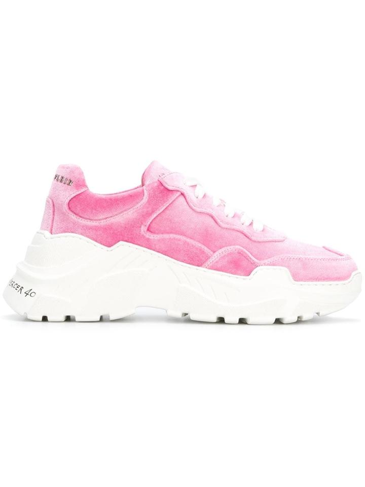 Philipp Plein Platform Runner Sneakers - Pink & Purple