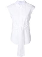 T By Alexander Wang Tied Waist Sleeveless Shirt - White