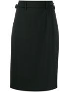 Red Valentino Belted Pencil Skirt - Black