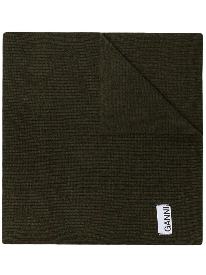 Ganni Gnni Knt Scrf - Green