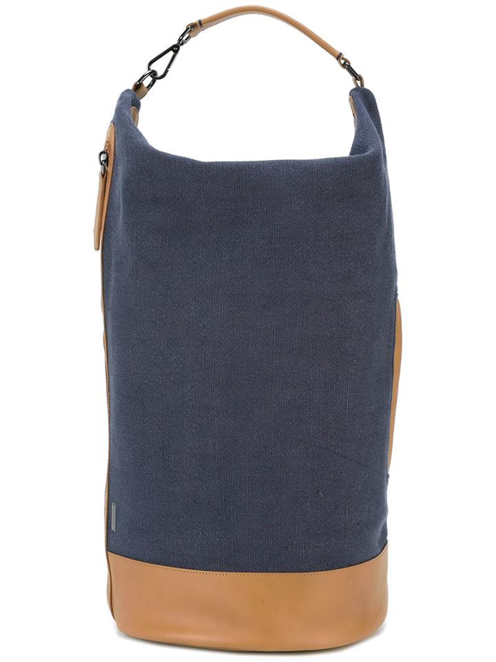Zanellato Detachable Strap Tote, Men's, Blue, Cotton/leather