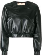 Marni Cropped Leather Jacket - Black