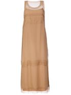 Alberta Ferretti Long Chiffon Dress - Brown