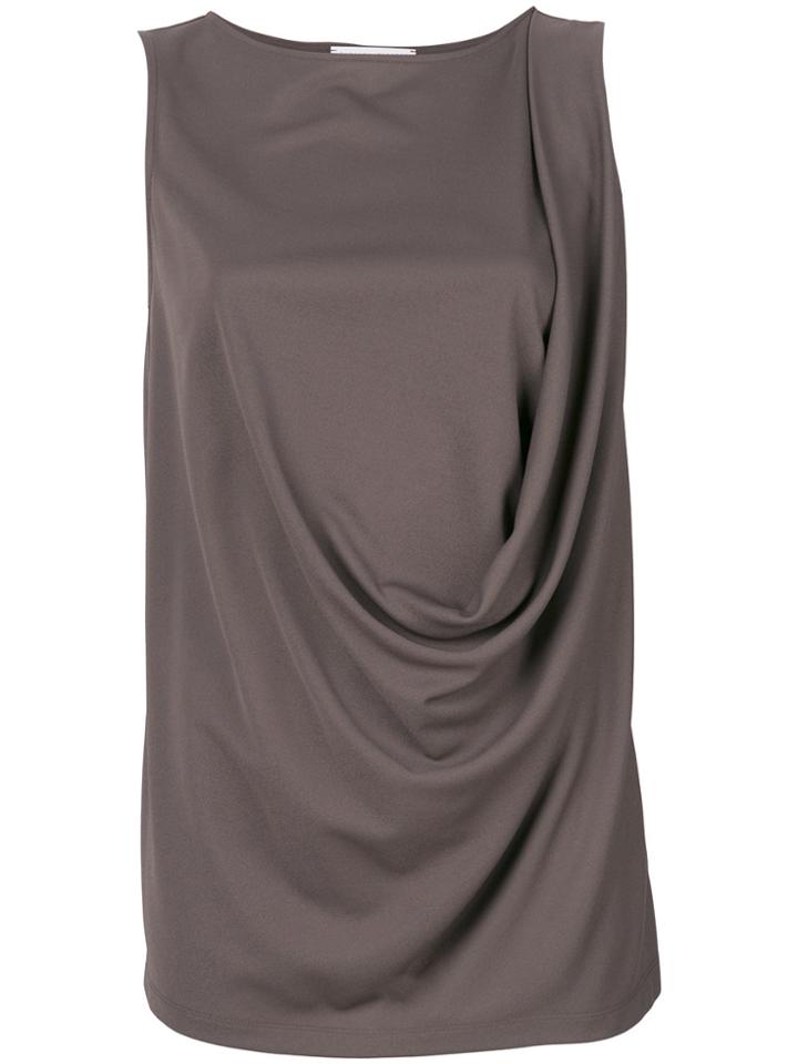 Fabiana Filippi Draped Sleeveless Tank - Brown