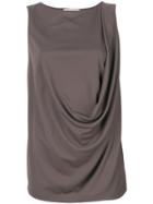 Fabiana Filippi Draped Sleeveless Tank - Brown