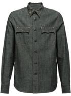 Prada Studded Denim Shirt - Black