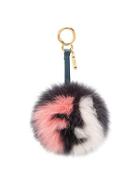 Fendi Ff Pom Pom Keyring - Green