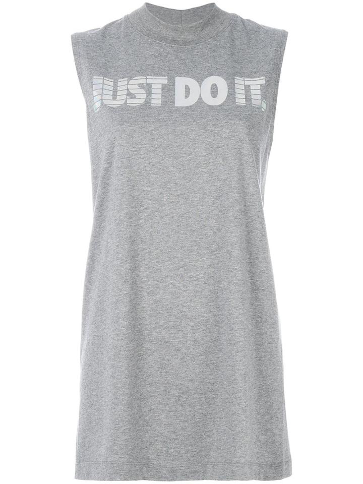 Nike - High Neck Muscle Tank - Women - Cotton - S, Grey, Cotton