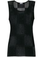 Versace Pre-owned Checked Sleeveless Tank - Black