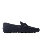 Tod S Gommino Driving Shoes, Men's, Size: 10, Blue, Leather/rubber