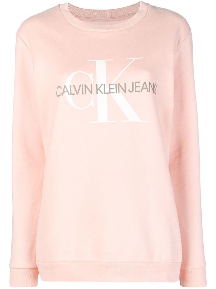 Ck Jeans Crewneck Logo Sweatshirt - Pink & Purple