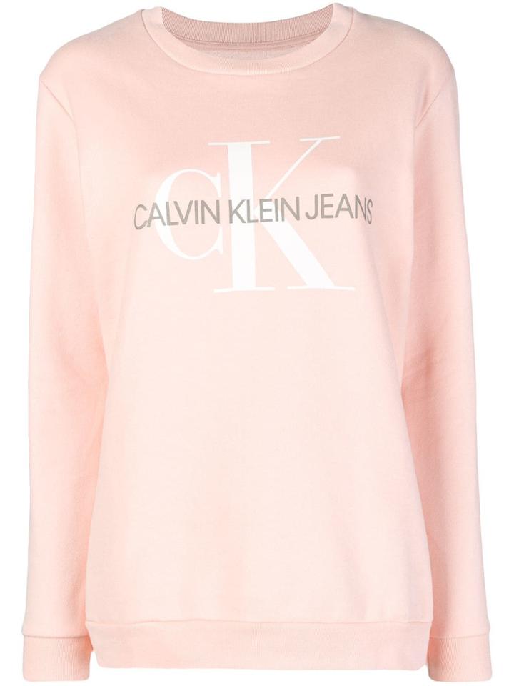 Ck Jeans Crewneck Logo Sweatshirt - Pink & Purple