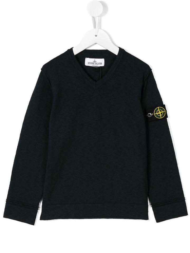 Stone Island Kids V-neck Sweatshirt, Boy's, Size: 10 Yrs, Blue