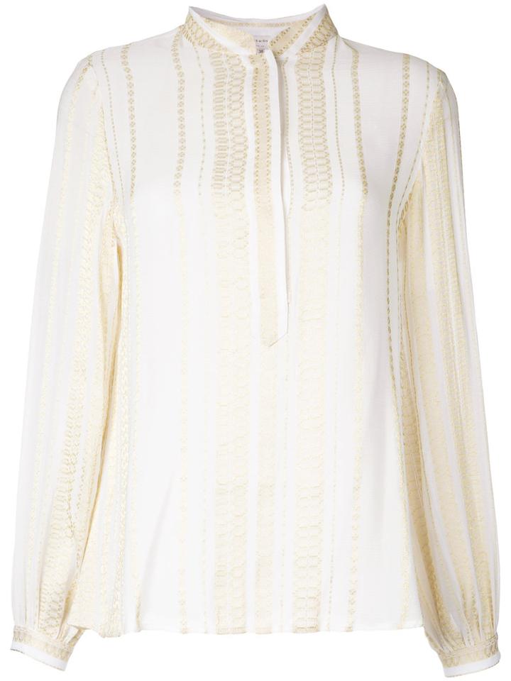 Zeus+dione Hera Blouse, Women's, Size: Xs, White, Silk/metallic Fibre
