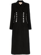 Matériel Double-breasted Buttoned Long Coat - Black