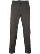 Paolo Pecora Tailored Cropped Trousers, Men's, Size: 48, Brown, Silk/cotton/acrylic/alpaca