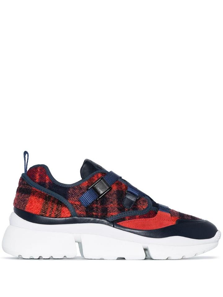 Chloé Sonnie Checked Sneakers - Blue