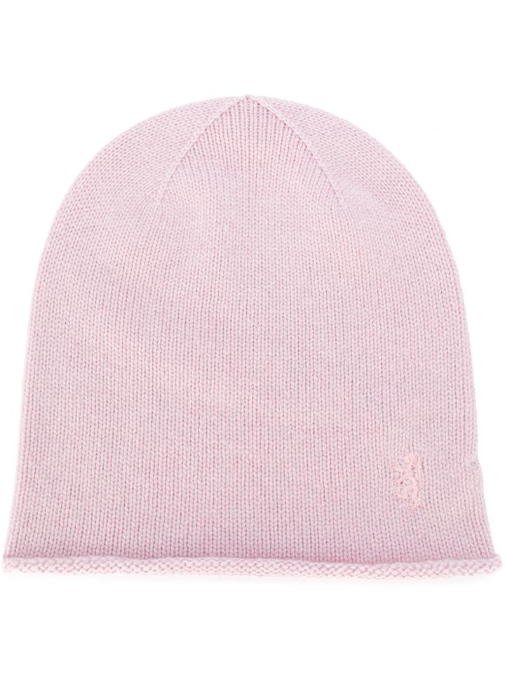 Pringle Of Scotland Knitted Beanie - Pink & Purple