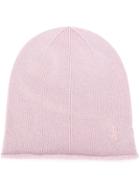 Pringle Of Scotland Knitted Beanie - Pink & Purple