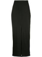 Fleur Du Mal Front-slit Ribbed Skirt - Black